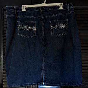 Embellished jean skirt